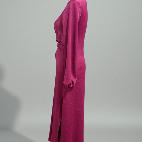 House of Harlow Magenta Long Sleeve Stain Dress Sz XS NWT - Picture 3 of 8